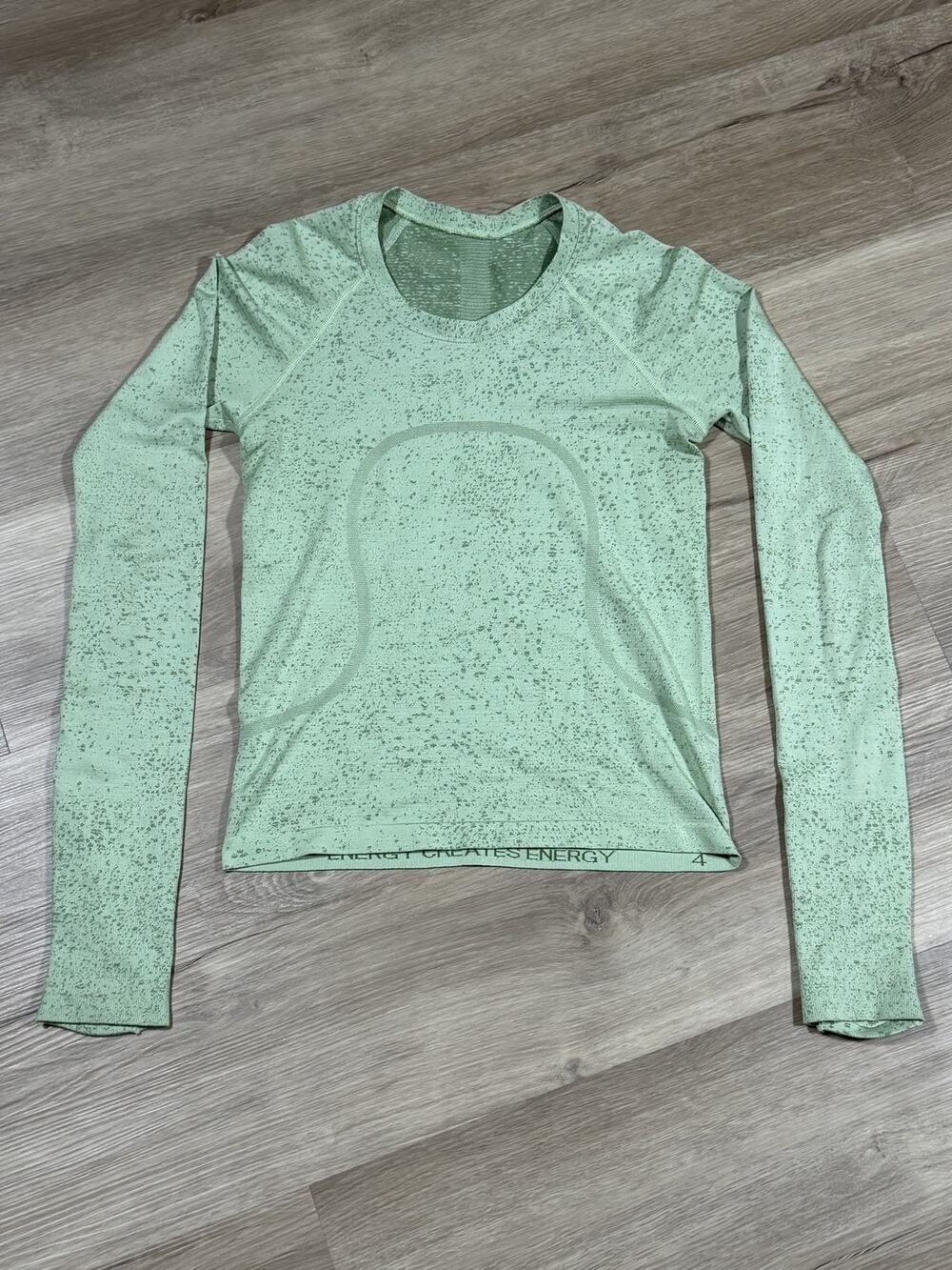 Lululemon Swiftly Tech Long Sleeve Womens Size 4 Mint Green Speckled